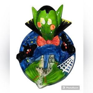 Vintage WCL Ceramic Dracula Vampire Hand painted Candy Bowl /dish